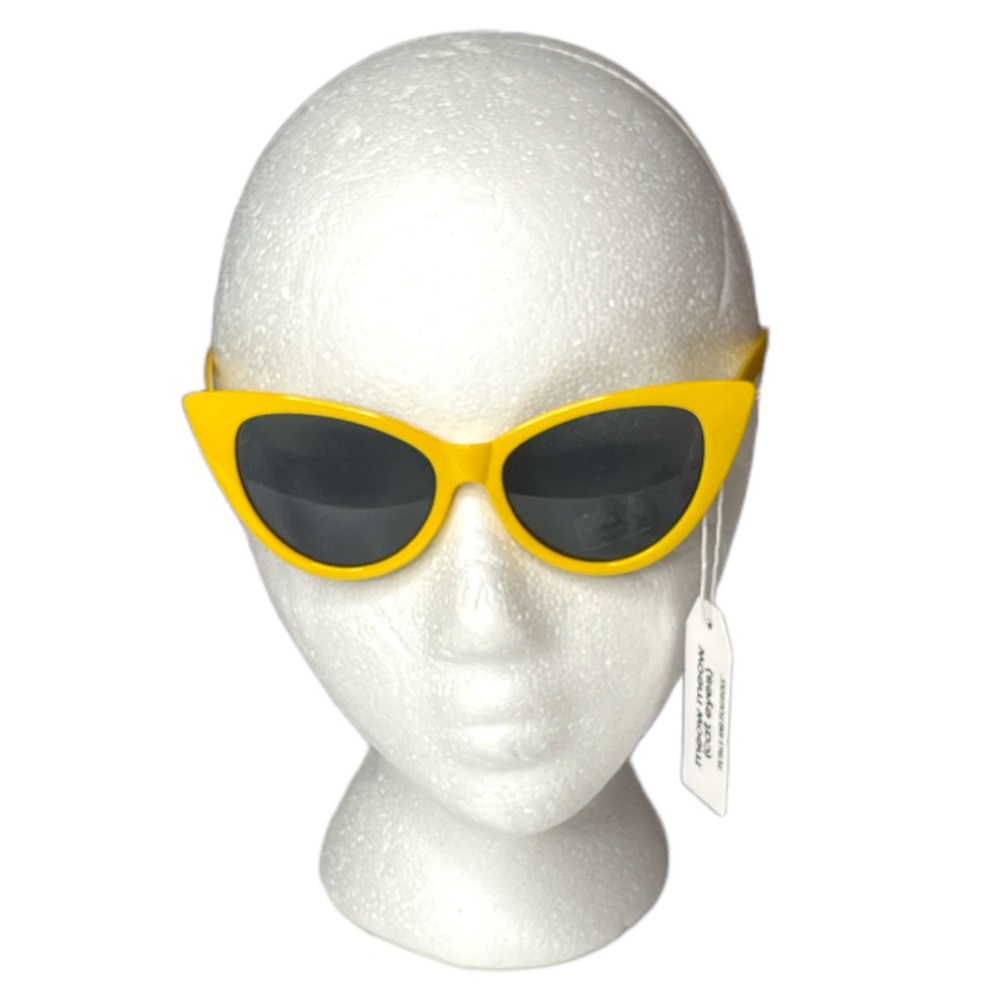 Petals and Peacocks Meow Meow Cats Eye Sunglasses Yellow
